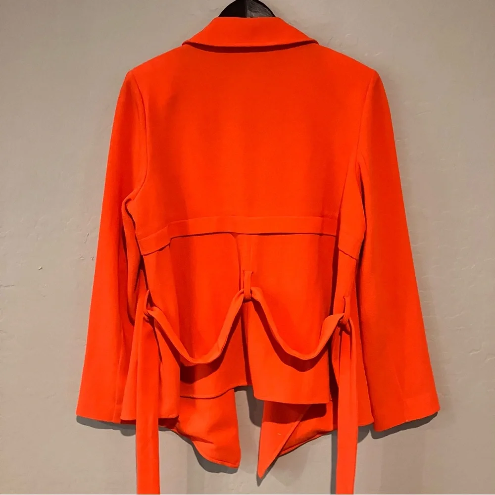 Vince Camuto Orange Tie Open Front Blazer Jacket Size 8 - Picture 7 of 11